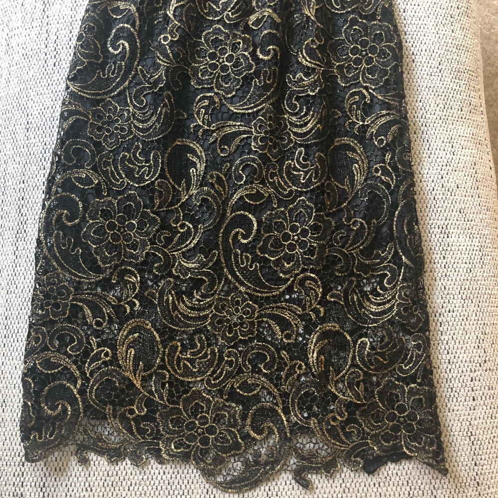Black and Gold Lace Skirt